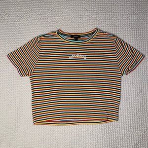 Forever 21 Striped “Goodbye” Tee